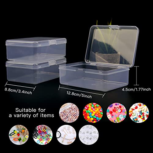 Clear Plastic Beads Storage Containers Empty Mini Storage Containers Box,12 Pack Plastic Storage Container with Lids,Beads Storage Box with Hinged Lid for Beads,Earplugs,Pins (5 x 3.4 x 1.7 inch) - size: 5 x 3.4 x 1.7 inch