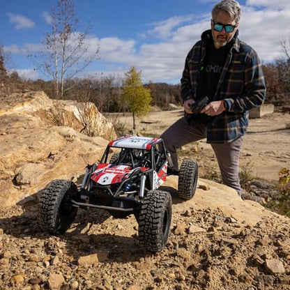 Axial AXP8 Gilamon 1/8 RC Crawler 2.2 4X4 RTR Trail Buggy, Red | Brushed, AXI-1207T2, Battery and Charger Not Included - color: Red