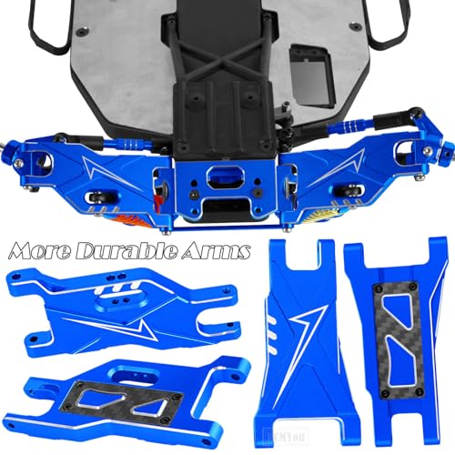 RC Alloy Suspension Arms w/Tie Bar Upgrades Part for 1/10 Slash 2WD,Slash 2WD VXL,4PCS RC Aluminum Front Rear A Arms Hop Ups,Navy Blue