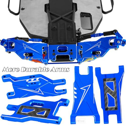 RC Alloy Suspension Arms w/Tie Bar Upgrades Part for 1/10 Slash 2WD,Slash 2WD VXL,4PCS RC Aluminum Front Rear A Arms Hop Ups,Navy Blue