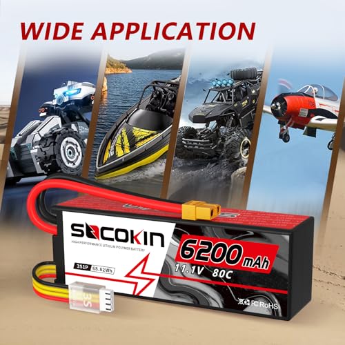 3S 6200mAh Lipo Battery 11.1V 80C Lipo Battery with XT60 Connector for RC Car Truck Boat Heli Airplane