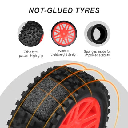 Hobbypark 12mm Hex RC 1/10 Buggy Wheels and Tires Set Height 3.46''(88mm) for Redcat Shockwave Tornado S30 EPX/PRO ExceedRC EP SunFire HSP Off Road Car