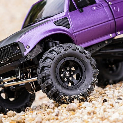 INJORA 1.0 Aluminium Beadlock Wheel for TRX4M 1/24 1/18 RC Crawler（Black） - color: Black