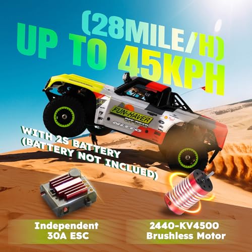 FMS 1/18 RC Truck FSC18 Ford Bronco, Officially Licensed by Ford Short Course RC Car, 4x4 Off-Road RC Crawler with LED Lights, and Quick-Release Body-RS (Race Livery A (Brushless RS)) - style: Race livery A -Brushless RS