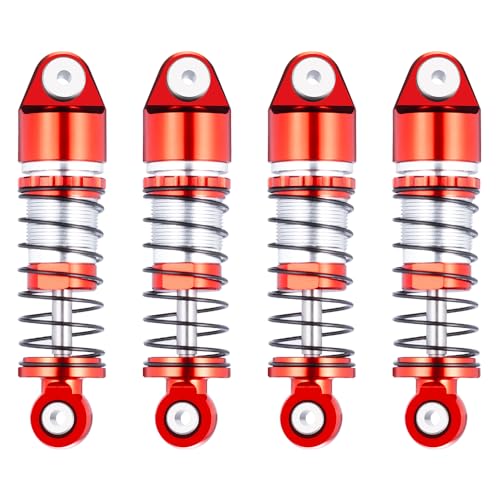 RCLIONS SCX24 Shocks 33mm Oil Shock Absorber for AXIAL SCX24 Deadbolt JLU Gladiator Base Camp 1/24th RC Crawler Car Upgrade Parts - color: Red