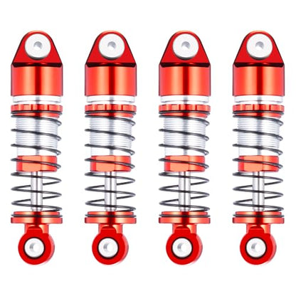 RCLIONS SCX24 Shocks 33mm Oil Shock Absorber for AXIAL SCX24 Deadbolt JLU Gladiator Base Camp 1/24th RC Crawler Car Upgrade Parts - color: Red