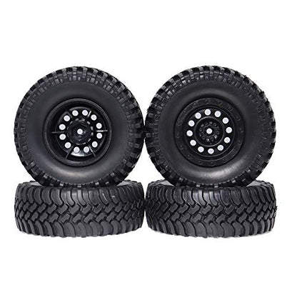 REhobby 4PCS 1/10 Scale OD 100MM 1.9inch Wheel Tires 12mm Hex Plastic Hub for 1:10 Tamiya CC01 D90 D110 SCX10 Rock Crawler Car