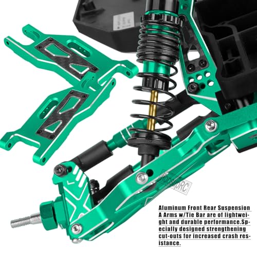 Aluminum for Upgrades Parts 1/10 Slash 2WD VXL/Slash 2WD,Front&Rear Suspension A Arms w/Tie Bar (Only for Slash) Hops Up,Green - color: Green(for 1/10)