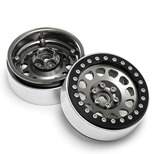 4PCS Aluminum 2.2" Beadlock Wheels Rims for 1/10 RC Rock Crawler Car Axial Wraith SCX10 SCX10-II TRX4