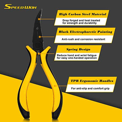 SPEEDWOX Curved Ball Link Pliers RC Tool Curved Tip Bent Head | Ball Joint Pliers, For RC Vehicles Airplane Car, Repair Tool RC Car Plane Tool R/C Pliers Black & Yellow