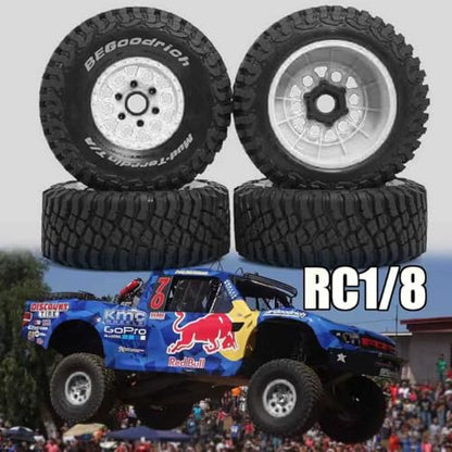1/8 1/10 RC Short Course Truck Tires 4.96" OD Monster Truck Tires 12/14/17mm Hex Fit for 1/8 Mojave 4S ARRMA Typhon ARRMA SENTON 4X4 V3 1/10 Losi Baja Rey
