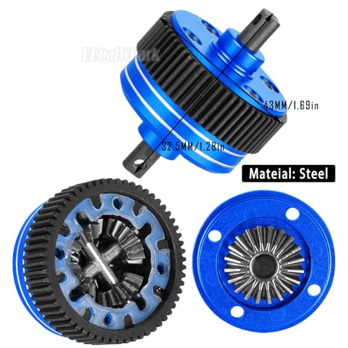 RC Upgrades Part for 1/10 Slash/Rustler/Stampede/Bandit 2WD (VXL) Drag Slash/Bigfoot,Transmission Gearbox & 48P Gear & Slipper Clutch Kit Pressure Plate & Complete Differential,Navy Blue - color: Navy Blue - (Upgrades Gearbox)