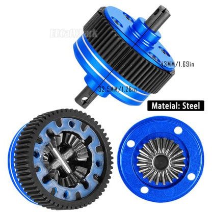 RC Upgrades Part for 1/10 Slash/Rustler/Stampede/Bandit 2WD (VXL) Drag Slash/Bigfoot,Transmission Gearbox & 48P Gear & Slipper Clutch Kit Pressure Plate & Complete Differential,Navy Blue - color: Navy Blue - (Upgrades Gearbox)