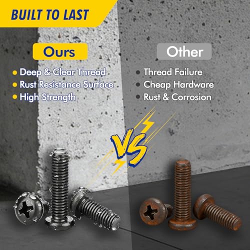 TV Mount Screws Kit 94PCS - M4 M5 M6 M8 Screws Assortment with Spacers and Zip Ties, Universal TV Mounting Hardware Kit for 32-80 Inch TVs and Monitors