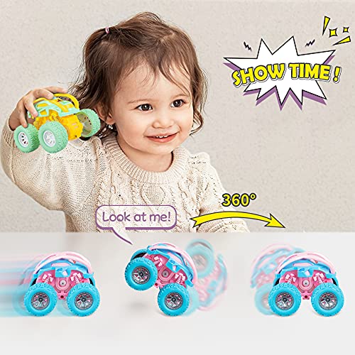 LODBY Car Toys for 2 3 4 Year Old Girls Gifts, Pull Back Cars Toys for Toddler Age 2-6, Monster Trucks for Kids Boys Toys Age 2-6 Year Old Girl Birthday Gifts - style: 3-PACK