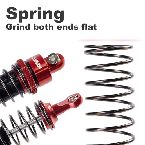 90MM Oil Shock Absorbers Upgrade Compatible with 1/10 RC Crawlers | Fits Tamiya ClodBuster / Bullhead / TRX4 / Axial / Cc01 - Oil Damper Upgrade - Red - color: Red