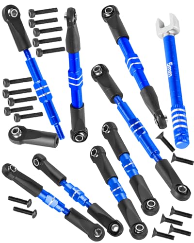 RC Turnbuckles Camber Link Upgrades Part for 1/16 Mini Slash 70054-1,Aluminium Adjustable Front and Rear Toe Links Push Rods,Navy Blue