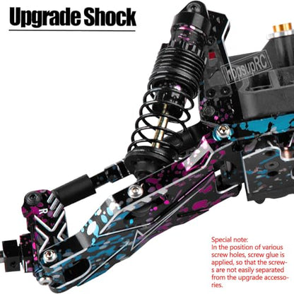 Front Rear Assembled Full Metal Shocks Upgrades Part for 1/10 Slash/Stampede/Rustler/Bandit VXL 4X4 2WD,Full Aluminum Big Bore RC Shocks Absorber Damper,4PCS colour - color: colour/red