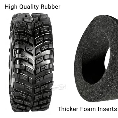 RC 1.0 Beadlock Tires for 1/18 TRX4M / Ascent-18 / SCX24 / FCX24 RC Crawler,1.0 In High Traction High Grip Rubber Tires w/Foam Insert,Style 1 - style: Style1(4pcs)