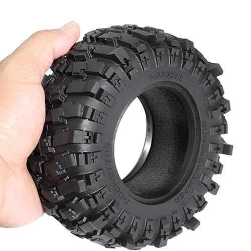 2.6'' Crawler Tires Rubber Mud Tyres OD 5.3'' (4PCS) for Axial SCX10 TRX4/6 GEN7/8 FCX10 RBX10 MJX H8H MK07 KM4 4082/83 1/7 1/8 1/10 Crawler Car (D) - color: D