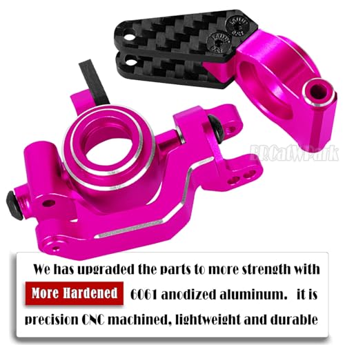 RC Aluminum Caster Block,Steering Blocks,Rear Stub Axle Carriers w/Bearings Upgrades Part for 1/10 Senton/Granite/BigRock/Vorteks/Typhon 3S Blx 4X4 Mega 550,Pink