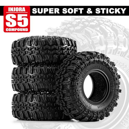 INJORA G2 57*22mm 1.0" Rock Terrain Tires for 1/24 1/18 RC Crawler (T1005)