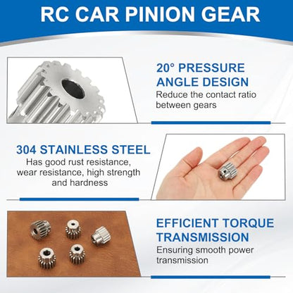 uxcell 2Pcs 1 Mod 17T Spur Gear 6mm Bore, 304 Stainless Steel Pinion Gear, 20°Pressure Angle, for Spur Rack and RC Model Car or Motor DIY(15mm) - size: 1 Mod 17T, 6mm x 15mm