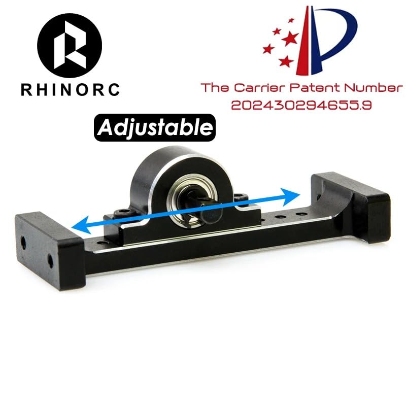 RhinoRC Hanger Beam,RC Holder Bridge,Metal Extend Driveshaft Axle for 1/10 Axial SCX10 Crawler Trucks Bridge Device Upgrade Parts(Adjustable V2) - color: Adjustable V2 Kit