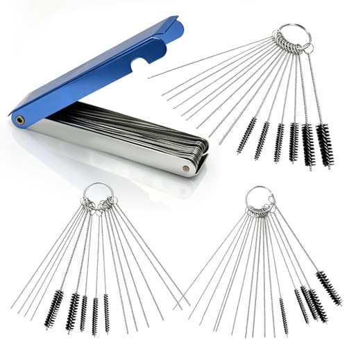 Carburetor Cleaning Tool Kit, Carb Jet Cleaning Kit with 10 Needles 5 Brushes 13 Wires, Stainless Steel Welding Torch Tip Cleaner for Motorcycle ATV Moped, Car Accessories