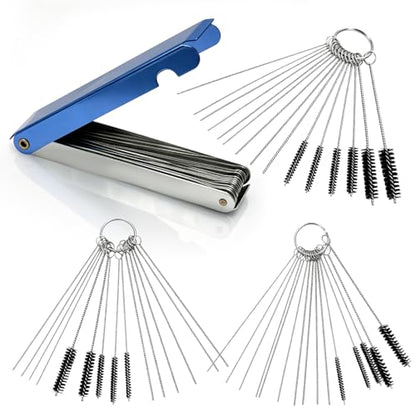 Carburetor Cleaning Tool Kit, Carb Jet Cleaning Kit with 10 Needles 5 Brushes 13 Wires, Stainless Steel Welding Torch Tip Cleaner for Motorcycle ATV Moped, Car Accessories