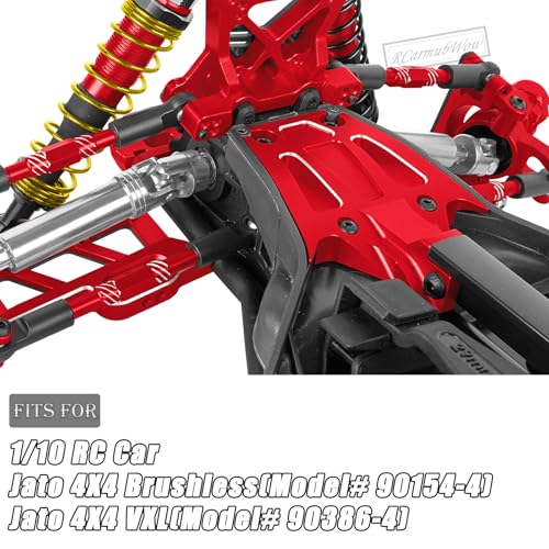 RC Alloy Chassis Brace Mounts & Motor Mount & Motor Plate Upgrades Part for 1/10 Jato 4X4 Brushless,Jato 4X4 VXL,Replace #9025,#7460A,#7490,Red - color: Red(1set)
