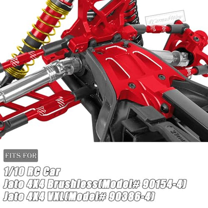 RC Alloy Chassis Brace Mounts & Motor Mount & Motor Plate Upgrades Part for 1/10 Jato 4X4 Brushless,Jato 4X4 VXL,Replace #9025,#7460A,#7490,Red - color: Red(1set)