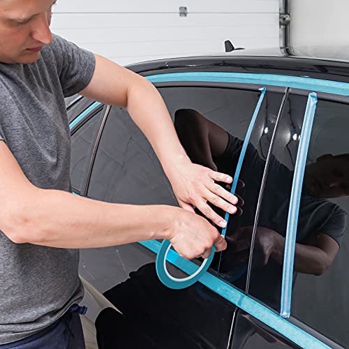 Xuniea 5 Rolls Fine Line Vinyl Tape, 1/8 Inch, Blue | Masking Tape Automotive Car Auto Paint for Curves, High Temperature Vinyl Low Tack - color: Blue, size: 1/8 Inch