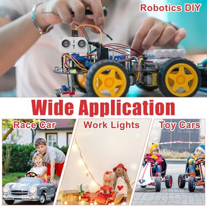 Pickmesh 6 Packs Wheels Adapter Compatible with Milwaukee 18v Battery Adapter Converter Kit for RC Car Robotics RC Truck DIY Use Power Connector with 12AWG Wire Fuses and Wire Terminals