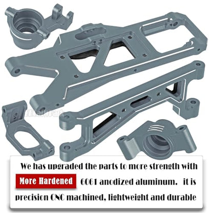 RC Upgrades Part for 1/10 WideMaxx,Model# 89086-4,Suspension Arms,Caster Block,Steering Blocks,Rear Stub Axle Carriers,Drive Shaft Axles,Camber Links,Tie Rod & Servo Horn,Titanium - color: Titanium - (Rc Upgrades)