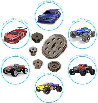 Differential Main Metal Spur Gear,Durable and Long Lasting 64T Main Gear,Not Easily Worn Out Gear Motor,for HSP Brontosaurus 1/10 Truck 94111