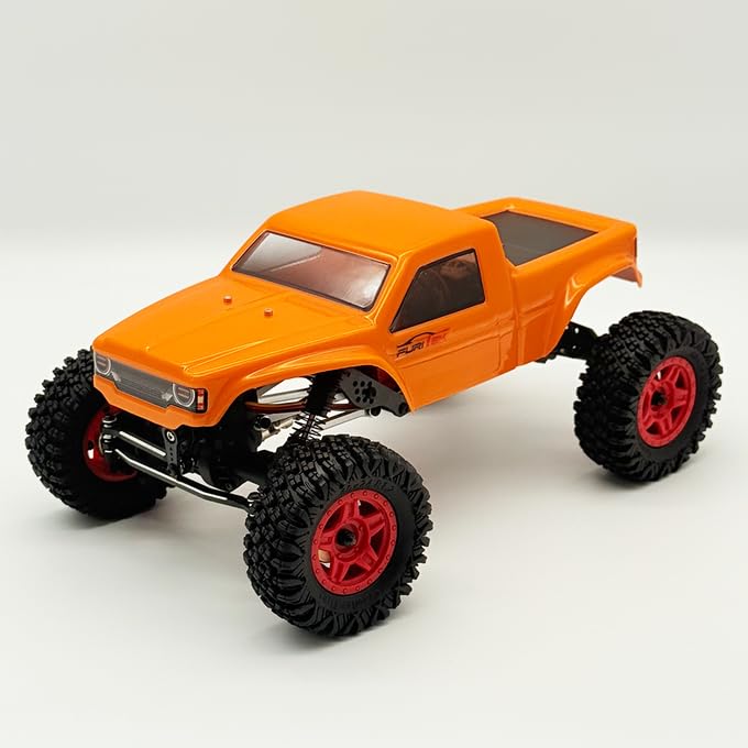 furitek Terra COMP – 1/18 RTR Crawler - Remote Control Car, RC Rock Crawler 1/18 Scale w Carbon Fiber Chassis n 2-in-1 Outrunner Brushless System for Adults, RC Hobbyists (Orange (w Digiboard)) - color: Orange (W Digiboard)