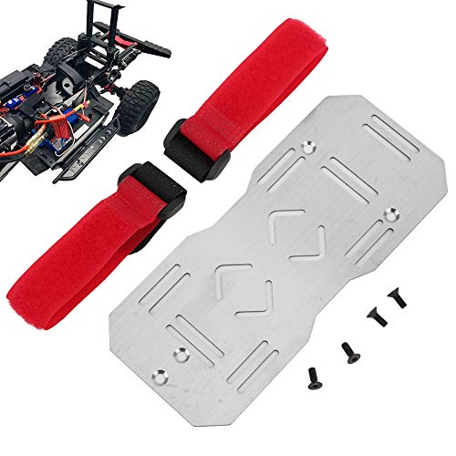 RC Car Battery Mount, Secure Fixing Stainless Steel Tray with Nylon Tie for RC Crawler Off-Road Enthusiasts and Model Builders