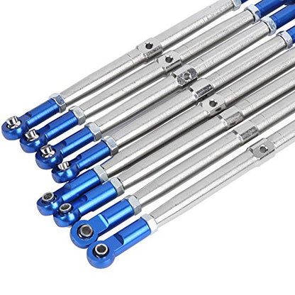 8PCS Metal Adjustable Tie Link Rod, Blue Silver Aluminum RC Car Parts for 1/10 2.0 5319X 5338R