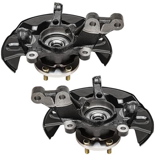 Detroit Axle - Front 4pc Steering Knuckles Kit for 03-08 Toyota Corolla, 2 | Steering Knuckles & Wheel Bearing Hubs 2 Outer Tie Rods 2003 2004 2005 2006 2007 2008 Replacement - size: 4SU47746/Kit