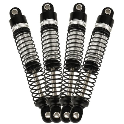 53mm 59mm 66mm 78mm Aluminum Long Threaded Shocks Absorbers Oil Damper for 1/18 RC Crawler TRX4M KUpgrade Parts (66mm-black) - color: 66mm-black