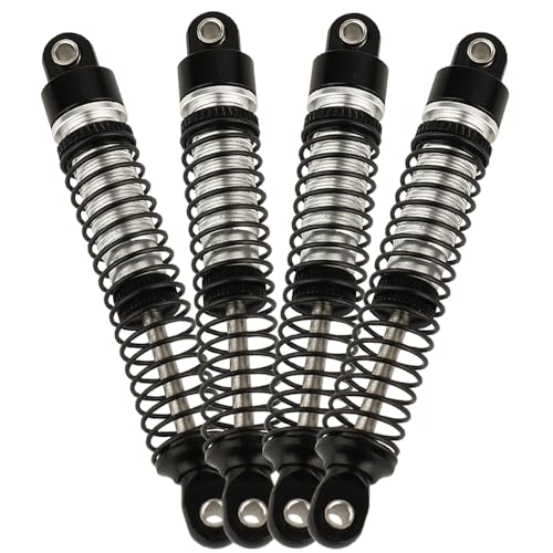 53mm 59mm 66mm 78mm Aluminum Long Threaded Shocks Absorbers Oil Damper for 1/18 RC Crawler TRX4M KUpgrade Parts (66mm-black) - color: 66mm-black
