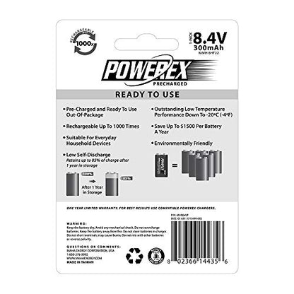 Powerex Precharged 8.4V Rechargeable Low Self Discharge NiMH Battery (MHR84VP) - size: 1 Count (Pack of 1), style: 8.4V
