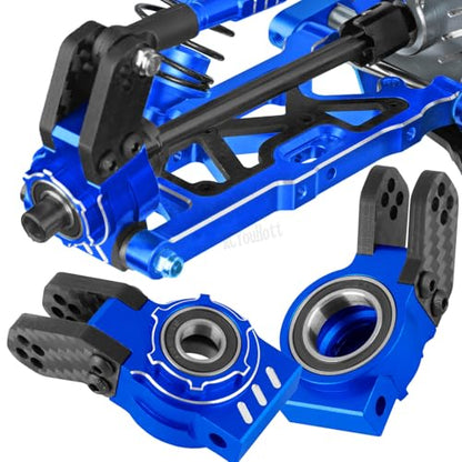 RC Aluminum Upgrades Part for 1/8 Typhon 6S BLX,1/7 Felony/Mojave/Infraction/Limitless 6S BLX,Front Knuckles Steering Blocks &Rear Hub Stub Axle Carriers Hops Up,Navy Blue - color: Navy Blue - (Upgrades)
