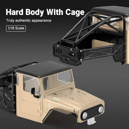 RC Spare Part Compatible with TRX4M for Defender for Bronco Hard Body Shell with Cage for 1/18 RC Crawler Car Upgrade Accessories(Brown) - size: Brown