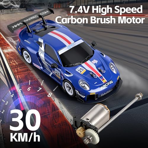 WLtoys 1:28 Scale RC Rally Cars, 30KPH 4WD RTR High Speed RC Racing Car with LED Lights and Gyroscope, Professional Chassis 2.4G RC Car for Teens Adults