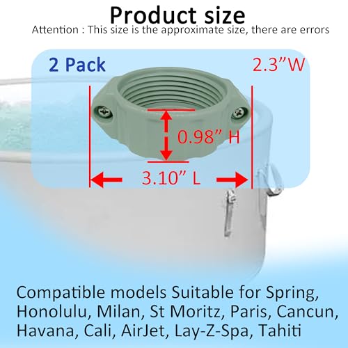Replaces Coleman Lay-Z-Spa Pump Adapter P61514 | Rubber O-Ring, Split Nut, Fits Lay-Z-Spa, Inflation Adapter, Pump Seal - color: 2A Split nut