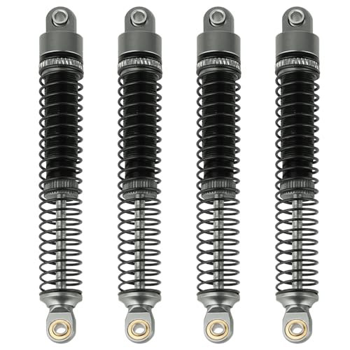 78mm Aluminum Long Threaded Shocks Absorbers Oil Damper for 1/18 RC Crawler TRX4M TRX-4M KUpgrade Parts (Gray) - color: 78mm-gray
