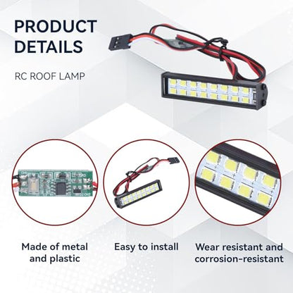 RC LED Light Bar Roof Lamp 16pcs Lamp Beads Super Bright Spare Parts RC Crawler Cars, Hobby RC Power Plant & Driveline Systems RC LED Light Bar Roof LED Lamp Kit RC Roof Lamp