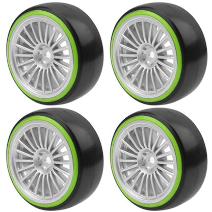 OD62mm Hard Plastic RC Drift Car Tires & Wheel Rims 12mm Hex Tyre & 1/10 RC Drift Car Tires Plastic Tyres and 12mm Hex Hard Plastic Wheel Rims